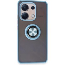 Ankaverse®   Redmi Note 13 4g Kılıf Montreal Yüzüklü Silikon Kapak - Buz Mavi
