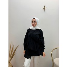 JOOQSTORE Kadın Fisto Işlemeli Kolları Detaylı Gömlek
