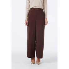Zühre Bol Paça Kumaş Kahve Pantolon P-0013