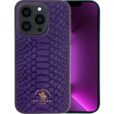 Covpor Santa Barbara Polo Racquet Club iPhone 13 Pro Kılıf Pu Deri Timsah Tasarım Business Knight Kapak