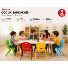 Abnturk 5 Adet Kırılmaz Sert Plastik Çocuk Sandalyesi-Ev Kreş Anaokulu Aktivite Etkinlik Sandalyesi