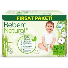 1001 Natural Bebek Bezi Junior 5 Beden Fırsat Paketi 40 Adet