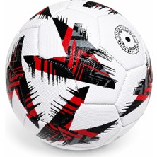 1001 Aksu Futbol Topu Dikişli Tpu Deri 5 Numara 380GR 32 Panel (Kırmızı-Siyah-Beyaz)