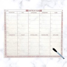 1001 Buffer® Şeffaf Kendiliğinden Yapışkanlı Kalemli Haftalık Planlayıcı 40CM-50CM