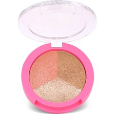 1001 Miss Beauty Glow Baked Trio - 3’lü Allık, Bronzer ve Aydınlatıcı Paleti