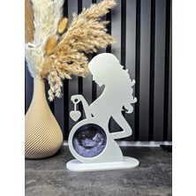 Filkorium3D Hamile Anne Ultrason Fotoğraf Çerçevesi – Pla 3D Baskı – Yenidoğan Hatırası 12 cm