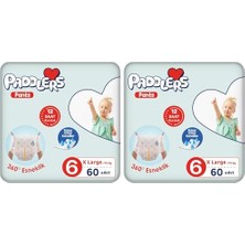 1001 Külot Bebek Bezi 6 Numara X-Large 60 Adet (15+Kg) Ekstra Fırsat Paketi (2 Paketi)