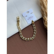 Ry Collections Xuping Zirkon Taş Detaylı Altın Kaplama Gurmet Zincir Bileklik