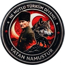 Vatan Namustur Atatürk Cırtlı 3d- Bozkurt Detaylı Arma