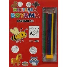 Flood Medical Muhteşem Boyama - Hayvanlar + 6lı Boya Kalemi