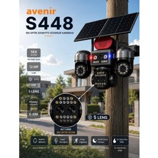 Krntekno Avenir S448 12MP 4g Solar Ptz Güvenlik Kamerası 18X Optik Zoom 5 Lens E-Sım