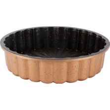 1001 Fun Cooking Papatya Alüminyum Döküm Granit Kaplama Tart Kalıbı 28 cm Sarı