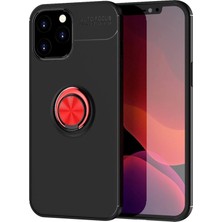 Ankaverse®  iPhone 12 Pro Max Kılıf Range Yüzüklü Silikon - Siyah-Kırmızı