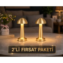 Cata CT-8429  Lizbon Şarjlı Masa Lambası - Gold   2Lİ PAKET