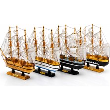 Just Cheap Store Büyük Uzunluk : 36CM - Genişlik : 38.5cm Masaüstü Dekoratif Ahşap Yelkenli Gemi Süs Eşyası Herhangi Bir Renk Gönderilir (4741)