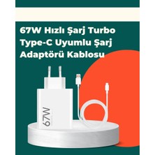 Uslucan Alışveriş Güvenli ve Hızlı Şarj Için 67W Turbo Adaptör Type-C Kablo ile