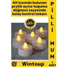 Wintoup #mum Dekoratif LED Işıklı Romantik Ambians Masa Süs Plastik Mini Saat Pili Uyumlu Pilli Tealight Mum