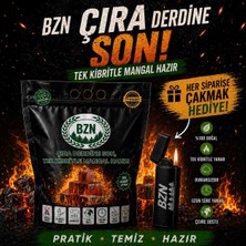 Bzn Mangal Kömürü Tek Kibritle Yanan Çakmak Hediyeli 15 Dakikada Hazır Barbekü Kömürü 2 Kilo