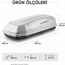Durable 420 Lt Beyaz Araç Üstü Port Bagaj