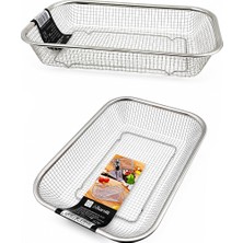 Just Cheap Store Dikdörtgen -Tel Sepet Metal Süzgeç (4741)
