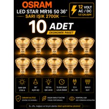 Avarson (10 Adet) Ledvance 12V Ac/dc 6.1W (50W) 2700K (Sarı Işık) Gu5.3 Duylu LED Çanak Ampul