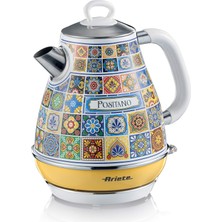 1001 Positano Elektrikli Su Isıtıcı 1,7 Litre Kettle 2869/0P - Paslanmaz Çelik Gövde, Handmade Decor