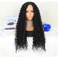 Egecen Afro Dalga Siyah Orta Boy Tül Peruk