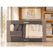 Get Store Özdilek Paisley Gümüş  Gümüş Aile Seti Bornoz