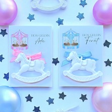 Nunu Event 15 Adet Sallanan At Taş Tozu Magnet Kişiye Özel Hediyelik, Hoşgeldin Bebek,mevlüt,baby Shower,sünnet
