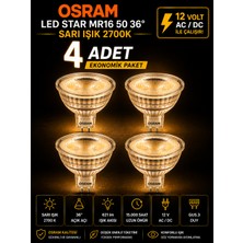 Avarson (4 Adet) Ledvance 12V Ac/dc 6.1W (50W) 2700K (Sarı Işık) Gu5.3 Duylu LED Çanak Ampul