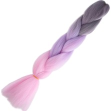 Egecen Afrika Örgülük Ombreli Sentetik 100 Gr. / Soft Gri / Lila / Pembe