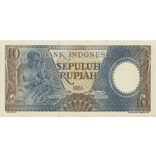 Banknoting Endonezya 10 Rupiah 1963 Çil.