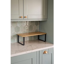 Evyeri Bambu Sunum Standı 50X15,5X15,5 cm Kahvaltılık Standı Dekoratif Tezgah Üstü Raf Baharatlık Organizer Pasta ve Tatlı Sunum Standı