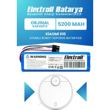Electroll Xiaomi S10 Uyumlu Batarya (Orijinal Kapasite) 5200mah Pil Robot Süpürge Batarya Değişimi