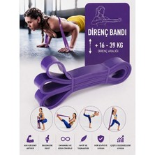 Gus Company 208 cm Pilates Jimnastik Lastiği Egzersiz Yoga Direnç Bandı (Orta-Yüksek - Mor) 2080X32X4.5 mm