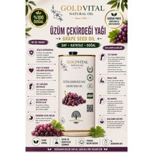 Gold Vital Üzüm Çekirdeği Yağı 1lt - Soğuk Press, Saf & Doğal Ürün