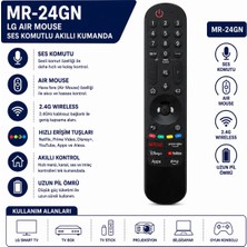 AŞIK STORE MR-24GN Lg Air Mouse Ses Komutlu Akıllı Tv Kumandası 2.4g Kablosuz Netflix Prime Video Youtube Uyumlu