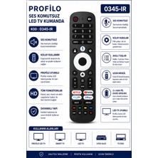 AŞIK STORE Profilo 0345-IR LED Tv Kumandası – Netflix Youtube Prime Video Disney+ Tuşlu Ses Komutsuz Akıllı Kumanda