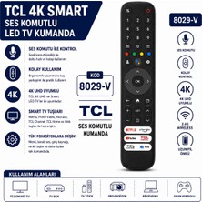 AŞIK STORE Tcl 8029-V 4K Smart Tv Ses Komutlu Akıllı Kumanda Netflix Prime Video Youtube Tuşlu