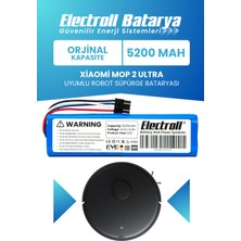Electroll Xiaomi Mop 2 Ultra Stytj05zhm Uyumlu Batarya (ORJİNAL KAPASİTE) 5200mah Robot Süpürge Batarya STYTJ05ZHMHW