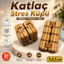 Celsen Home 1 Adet Kahverengi & Latte Katlaç- Infinity Cube - Sonsuz Küp & Stres Küpü - Hareketli Küp- Fidget Küp