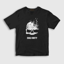Presmono Unisex Çocuk Siyah Skull Call Of Duty T-Shirt