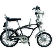 Model Araçlar -1:8 Metal Retro Pinokyo Bisiklet - Die -Cast 17 cm - Siyah (Lisinya)