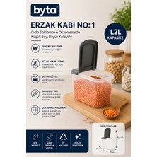 1,2 L Erzak Saklama Kabı Bpa Free Kapaklı Bakliyat ve Gıda Saklama Kabı Şeffaf Mutfak Düzenleyici