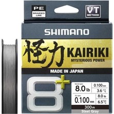 Shimano Kairiki 8+ 300M Grey Örgü Ip Misina