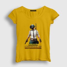 Presmono Kadın Sarı Cover Pubg T-Shirt