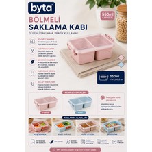 550 ml Bölmeli Saklama Kabı Kilitli Kapaklı Sızdırmaz Bpa Free Beslenme ve Gıda Saklama Kabı