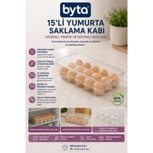 15'li Şeffaf Kapaklı Yumurta Saklama Kabı – Buzdolabı Yumurtalık Organizer