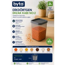 2 L Dikdörtgen Erzak Saklama Kabı Kapaklı Plastik Gıda Saklama Kabı Şeffaf Mutfak Düzenleme Kabı