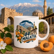 Ajans 313 Malatya Temalı 44 Plaka Kayısının Başkenti Illüstrasyonlu Seramik Kupa Bardak